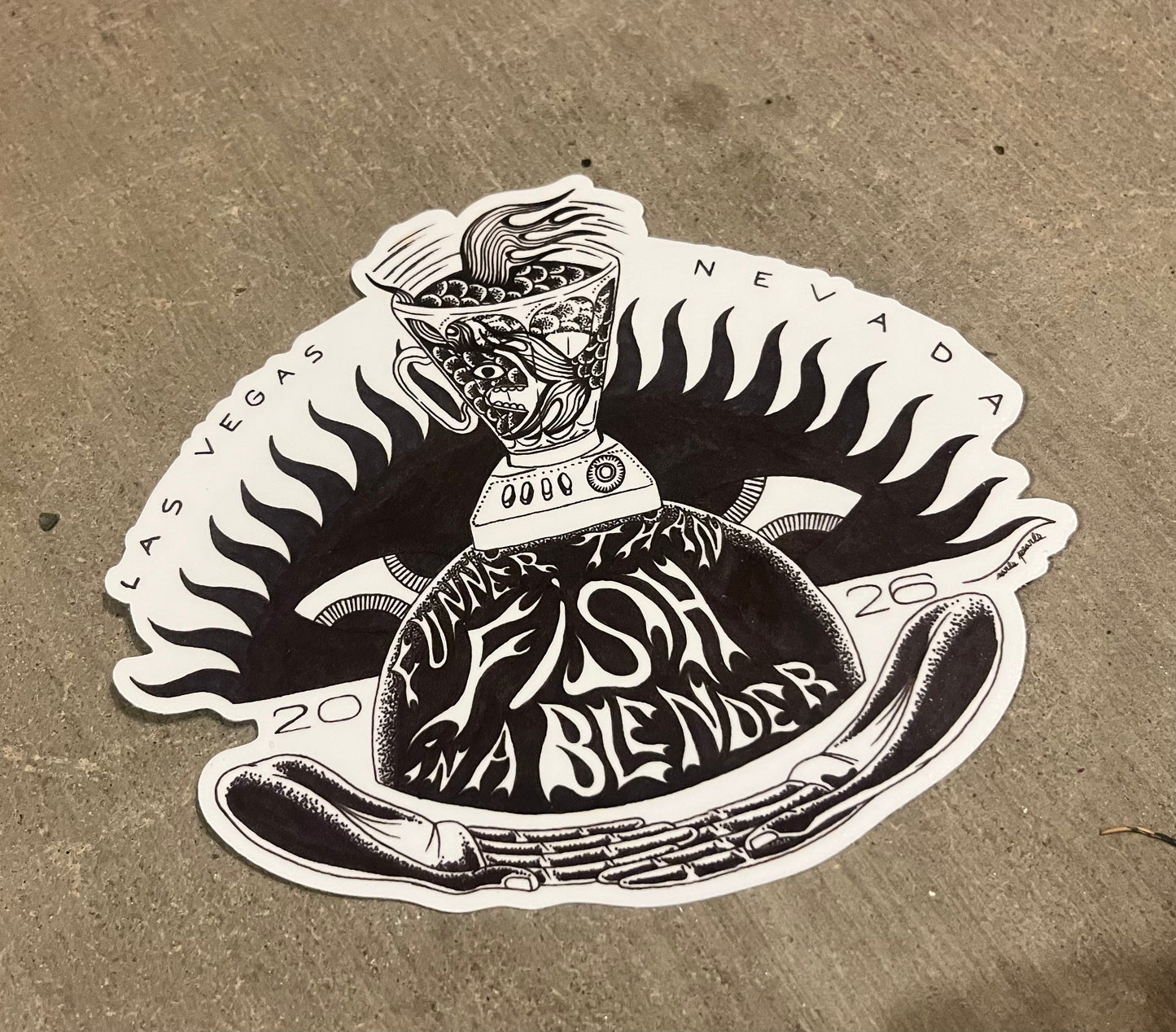 Funner than fish in a blender 5 inch sticker