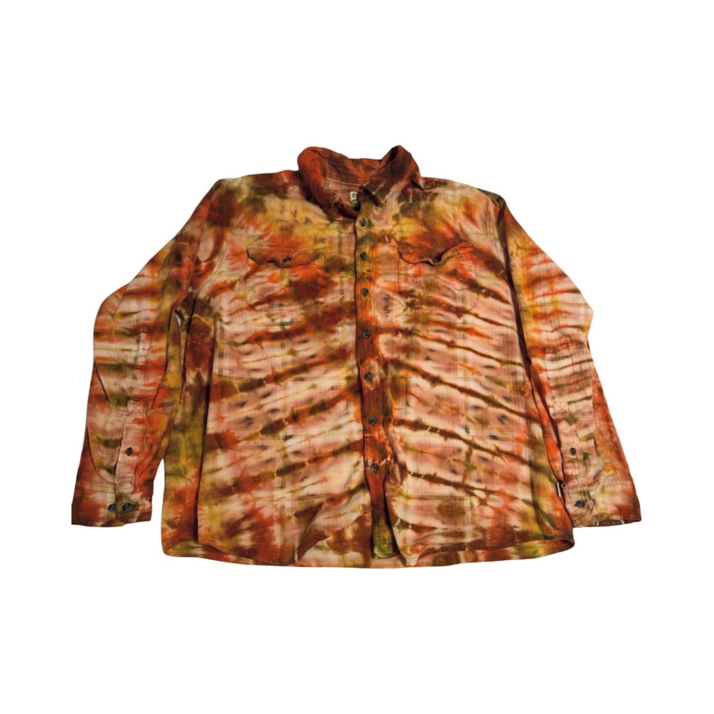 Magellan outdoors XL long sleeve button down flannel reverse dyed by air Bear wear