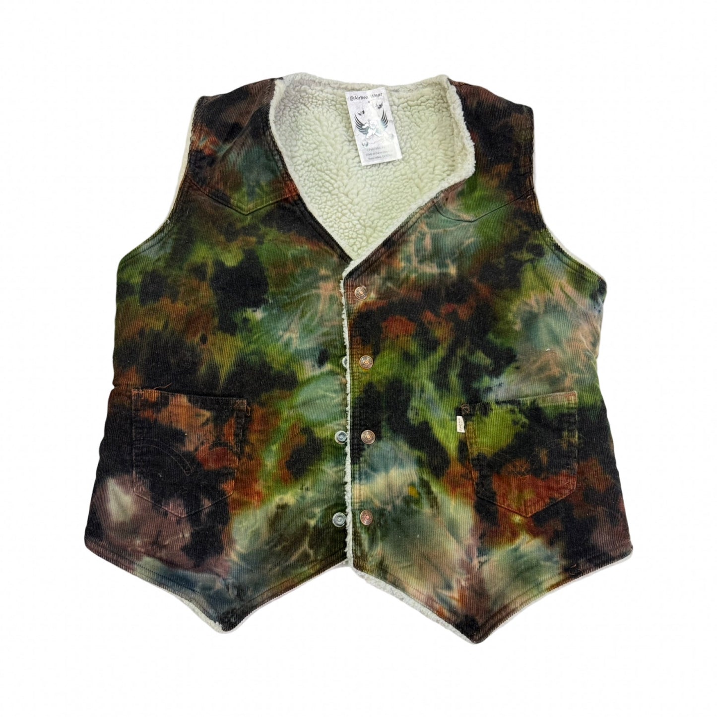 Vintage Large Levi’s vest reverse dyed by air bear wear