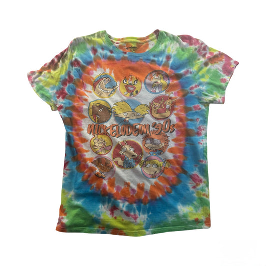 XL tie-dye t shirt nickelodeon 90s vintage cool shirt. Retro dyed by Po Boy Dyes